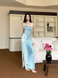 Hollow Out Vintage Bodycon Long Dress For Woman Summer 2025 Sleeveless Tunics Modest Evening Party Ladies Midi Dress