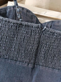 Pbong  Coquette Comisoles Sleeveless Denim Tops Sexy Women Summer Jeans Tanks Crop Top Removable Strapless Cowboy Bustier Corset