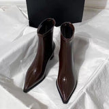 Chelsea Ankle Boots Basic High Heels Boots Women Fashion Pointed Toe Shoes Women Band Non-slip Comfortable Boots