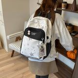 Women's Star Print Backpack Adjustable Strap Charm Decor Casual Daily School Bag Student Book Back Packs