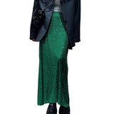 Pbong  Women's Party Clubwear Glitter Shiny Sequined Elastic Waist Spring Summer Vintage Straight Long Skirts Streetwear
