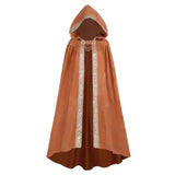 Pbong  Halloween Retro Pastoral Ribbon Edge Hooded Cloak Medieval Renaissance Lace Cloak Anime Costume Carnival Party Cosplay Jacket