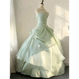 Sen style evening gown strapless slimming adult gift princess dress birthday party host performance dress customization