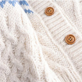 Fair Isle Cardigan for Women Comfy Cable Knit Button-up Sweater Jacket Cozy Knitwear Teen-girl Fall Winter Vintage Outfit