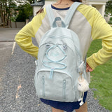 Pbong  Women's Large Capacity Drawstring Backpack Female Fresh Aesthetic Daily School Book Bag New Fashion Trend Back Pack