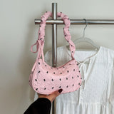 Pbong  New Fashion Oxford Cloth Large Capacity Single Shoulder Bag Women's Underarm Bag Butterfly Knot Print Casual Simple City...