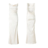Pbong  Women Long Dress Sleeveless Low Cut Backless Lacing Slim Fit Dress for Party Cocktail Evening Summer New