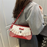 Pbong  Fashionable Sweet Butterfly Knot Crossbody Bag Urban Minimalist Style PU Material Small Square Bag Women's Handbag Commuting