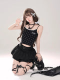 Black A- Line Mini Dress For Women Slimming Cake Skirt Smooths Your Silhouette Legging-Length Skirt Female