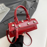 Retro Small Rivets PU Shoulder Bag for Women Trend  Y2K Luxury Handbags and Purses Females Crossbody Bags