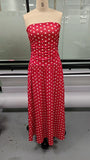 Pbong  Summer Polka Dot Strapless Sleeveless Long Dress Women Fashion Off Shoulder Slim Ruffles Dresses Elegant
