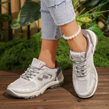 Women's Running Shoes Casual Versatile Sports Sneakers Retro Lace-Up Mesh Upper Comfortable Low Heel All-Season Shoes