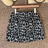 Pbong  Sexy Leopard Print Mini Skirts Women Vintage Temperament High Waisted Short Skirt Female Streetwear Y2K Club Hot Girl Skirts