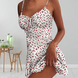 Pbong  Printed Ruffled Dstring Slip Dr Street Sle Floral Print off oulder Dstring Waist Summer Casual Women's Dr
