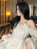 Autumn Women Fashion Elegant and Chic Midi Party Dress Casual Long Sleeve Vintage A-Line Birthday Dresses Female Clothes New