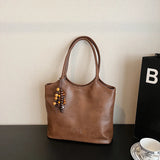 Pbong  Fashionable Casual Women's Tote Bag Urban Minimalist PU Large Capacity Commuter Bag Versatile Underarm Bag for Women