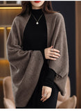 Wrap Shawl Open Cardigan Cape Sweater for Women Loose Open-front Knitted Jacket Soft Poncho Fine Knitwear Ladies Elegant Outfit