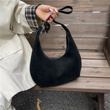 Pbong  Casual Chic New Moon Bag Women's Fashion Simple Design Trendy Spring PU Material Medium Size Daily Match Sewing Line