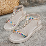 Weave Women's Sandals Wedges Designer Shoes for Woman Fashion Heels Shoes Dress Comfort Walking Mujer De Sandalias