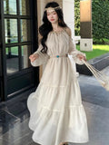 Autumn Women Fashion Elegant and Chic Midi Party Dress Casual Long Sleeve Vintage A-Line Birthday Dresses Female Clothes New