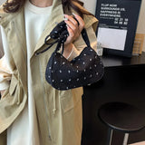 Pbong  New Fashion Oxford Cloth Large Capacity Single Shoulder Bag Women's Underarm Bag Butterfly Knot Print Casual Simple City...