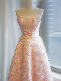 Pbong  Pink Floral Evening Gown Bridal Par Birthday Strapl Long Dr Women's Faionable Cusizable Luxury Dr