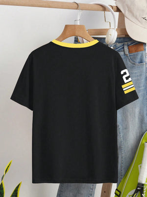 Women's Summer V-Neck Loose Casual Numeric Print T-Shirt Graphic Tee  Tops Loose And Breathable Sports Jersey Trendy T-shirt