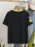 Women's Summer V-Neck Loose Casual Numeric Print T-Shirt Graphic Tee  Tops Loose And Breathable Sports Jersey Trendy T-shirt
