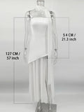 Strapless Slit Long Dress With Ribbon Female Sleeveless Mesh Elegant Beach Vacation Dress Spring New Women Dress