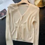 Knitted Cardigan Sweater Jacket Versatile Women Spring/Summer New Fashion Self cultivation Sunscreen Ladies Top Coat