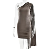 Pbong  Red Color Evening Party Dresses for Women Diagonal Collar Sleeveless High Waist Patchwork Ribbon Mini Dress Female