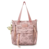 Pbong  Women's Star & Moon Print Backpack Tassel Detail Multi Pocket Adjustable Strap Casual Daily School Travel Bag Back Pack