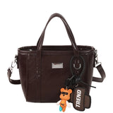 Pbong  Fashionable Soft Leather Bucket Bag Women's Crossbody Shoulder Bag Korean Style Simple Casual Commuting Handbag