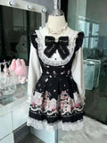 Pbong  French Style Sweet Cute Polka Dot Splicing Dress Lace Bow Korean Fashion Dresses New Design Slim Waist Lady Y2k Mini Dress