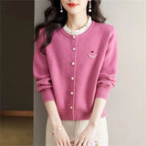 Autumn/Winter 2025 Korean Version Fashion Women's Knitting Cardigan Sweater Design Sense Versatile Femme Bottoming Tops