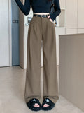 Retro Belt Corduroy Pants Women High Waist Loose Pockets Wide Leg Trousers Casual Fall Winter Vintage Simple Straight Pant