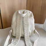 Pbong  100% Cotton Small Backpacks Women Solid Canvas Little Leisure Or Travel Bags Cute Cloth Child School Bags Shoulder Green Package