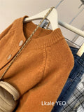 Spring Autumn 2025 Vintage Versatile Lazy Women Cardigan Sweater Coat  Loose Korean Version Female Knitted Sweater Jacket