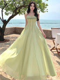 Women Retro Sexy Sleeveless Backless Ruffles Pleated Slip Dresses French Elegant Party Evening Long Dress Chic Holiday Vestidos
