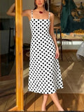 Pbong  White Loose Spliced Printing Dress for Women Square Collar Sleeveless French Vacation Dresses Female Summer Fashion