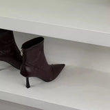 Pbong  Winter New Brand Women High Heel Short Boots Fashion Pointed Toe Ladies Elegant Ankle Boots High Heel Dress Pumps Boots Women