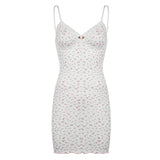 Sweet Small Flowers Printing Lace Trim Dress