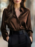 Pbong  Fall Long Sleeve Shirts For Women Fashion Loose Office Lady Elegant Button Blouse Casual