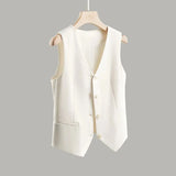Women's Vest Coat 2025 Spring Autumn High-end Sleeveless Ladies Suit Vest Jacket Temperament Fashion Lady Blazer Horse Clip