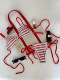 Women's Sexy Push-Up Two-Piece Swimsuit  Bathing Suit Micro Beachwear Stripe Bikini Set Swimwear Trendy Mciro
