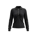 American Simple All Match Turn Down Collar Long Sleeve T Shirts Y2k Constrast Color Striped Pleated Clothes Harajuku French Tops