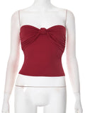 Twist Tube Top Vest Skirt Suit Sleeveless Solid Slim Sexy Tanks Top Long High Waist Skirt Summer New Female Dress Sets