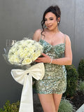 Vintage Sequin Sling Tube Mini Dresses Women Sexy Glitter Slim Fit Low Cut Short Party Dress Female 2025 Spring Chic Streetwear