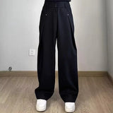 Pbong  Casual Men's Summer Thin Lyocell Ice Sensation Seershawn Wide Leg Loose Fit Straight Pants Comfortable Breathable Trousers