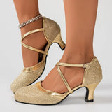 Pbong  Sandals Pumps Women Gold High Heels Women Shoes Shoes Latin Dance Shoes Female Wedding Party Talon Femme Size 35-43
